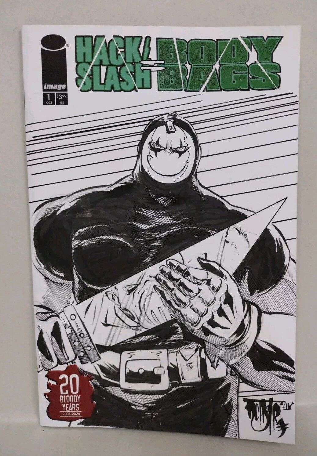 Hack Slash Body Bags #1 (2024) Sketch Cover Comic W Original Dave Castr Mack Art