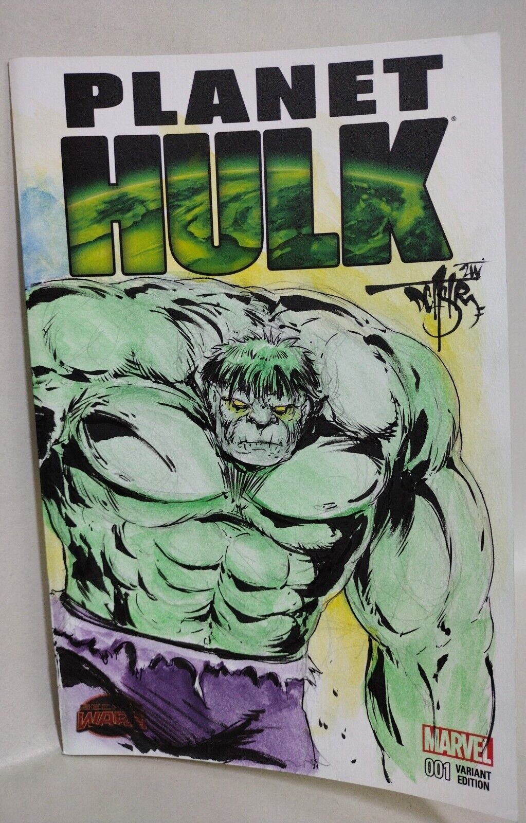 Planet Hulk 1 (2015) Marvel Sketch Cover Variant Comic W Original Dave Castr Art