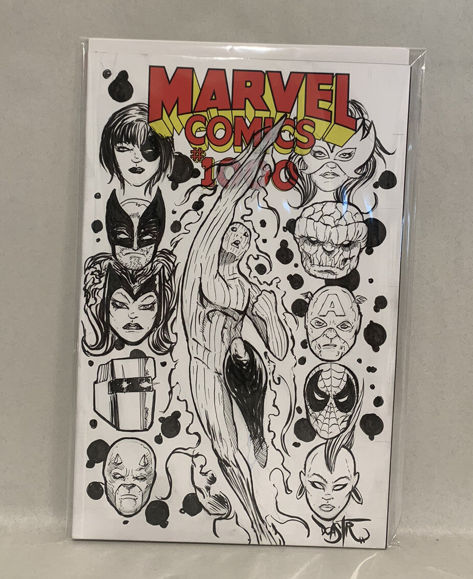 MARVEL COMICS #1000 (2019) Sketch Variant Cover Comic W Original Dave Castr Art