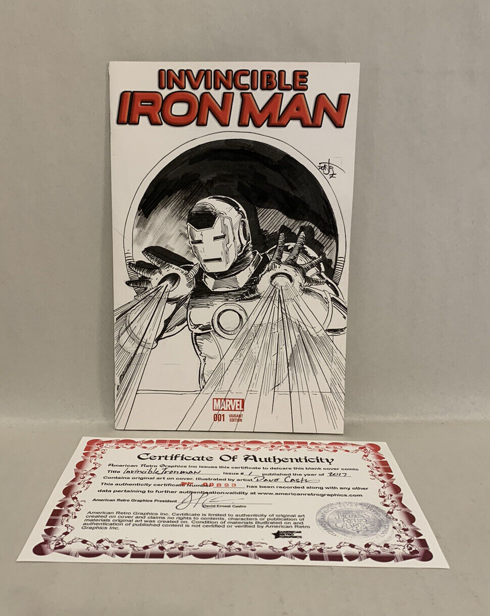 Invincible Iron Man #1 Sketch Variant Cover Comic W Original Art Dave Castr