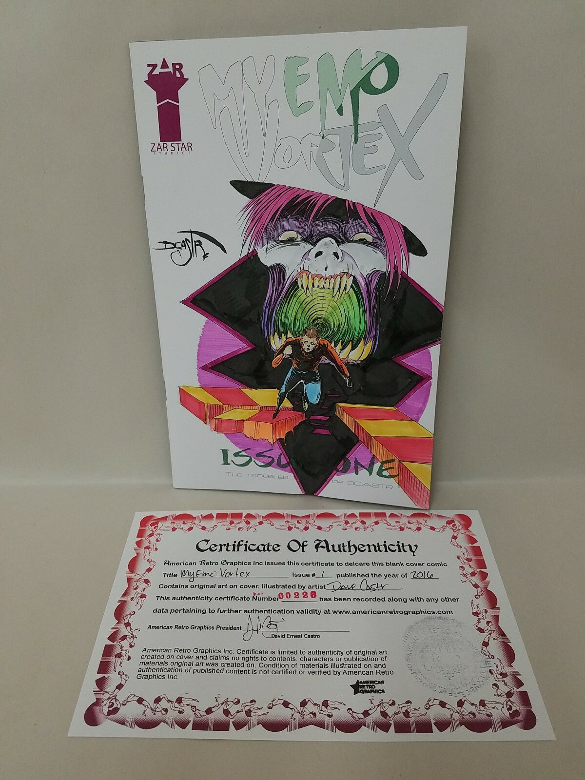 My Emo Vortex #1 (2016) Sketch Cover Comic w Original Dave Castr Art ARG COA 226