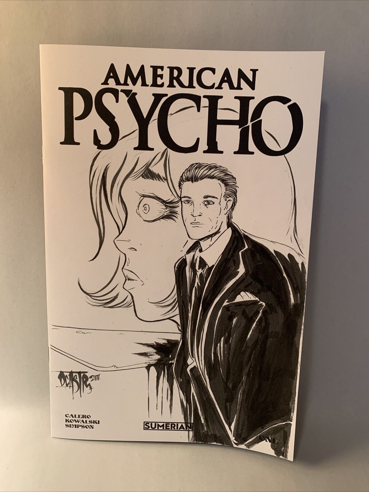 AMERICAN PSYCHO #1 Blank Sketch Cover Comic 2023 W Original Dave Castr Art