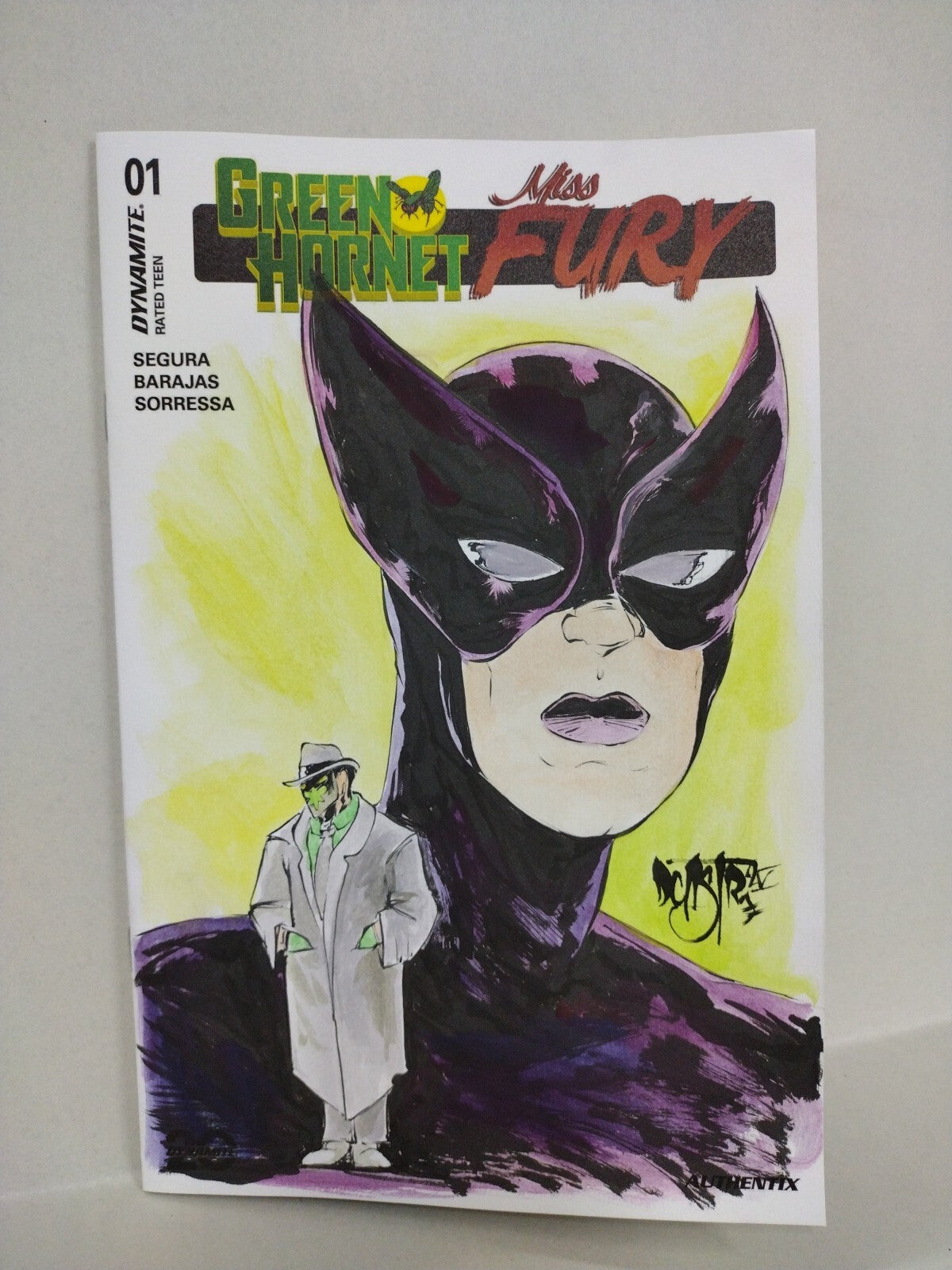 Green Hornet Miss Fury 1 Dynamite 2025 Sketch Cover Comic W Original DCastr Art