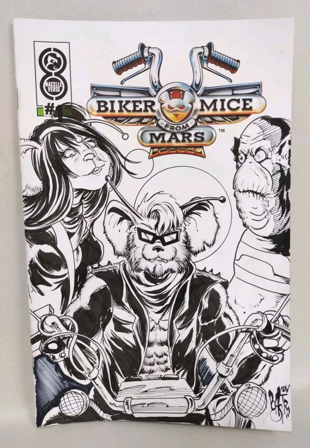 Biker Mice From Mars #1 (2024) Sketch Cover Variant Comic W Original DCastr Art 
