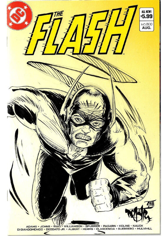 FLASH #800 (2023) DC Comic Blank Sketch Cover Variant W Original Dave Castr Art 