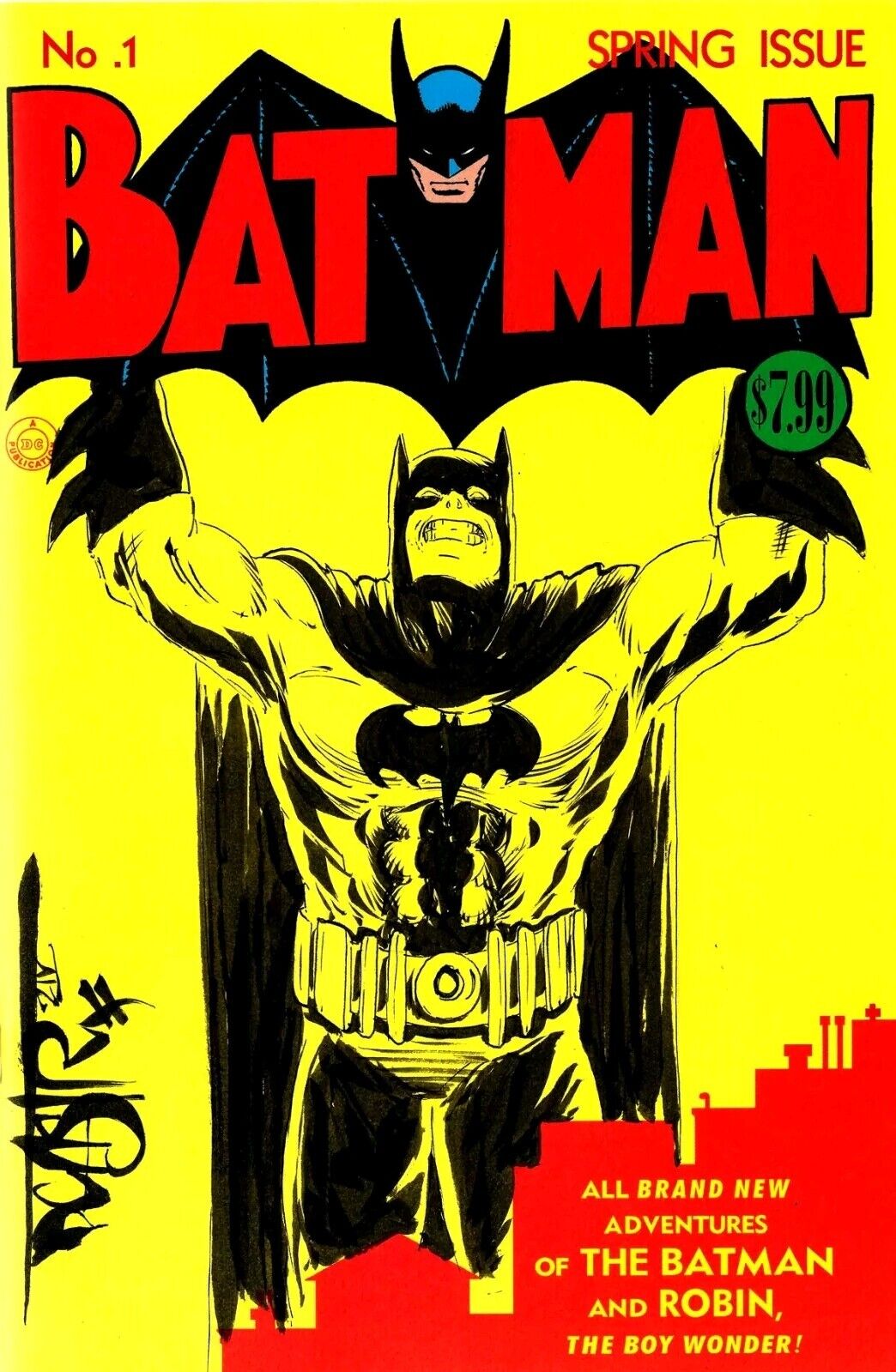 Batman #1 Facsimile Ed (2023) DC Comic Sketch Cover W Original Dave Castr Art