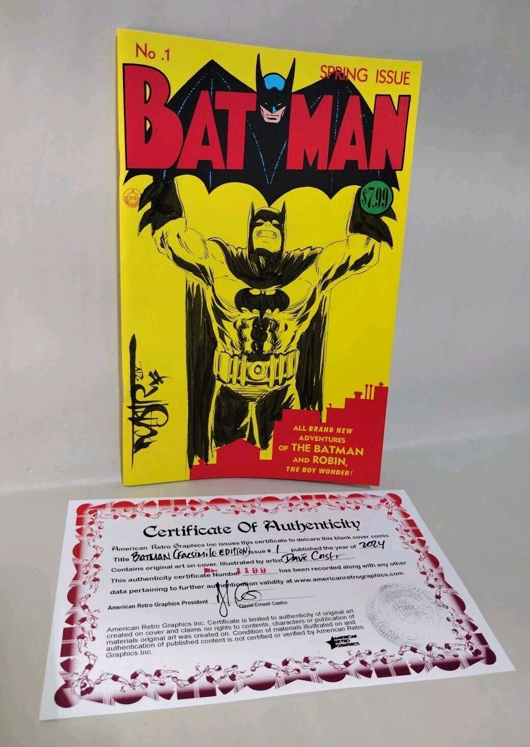 Batman #1 Facsimile Ed (2023) DC Comic Sketch Cover W Original Dave Castr Art