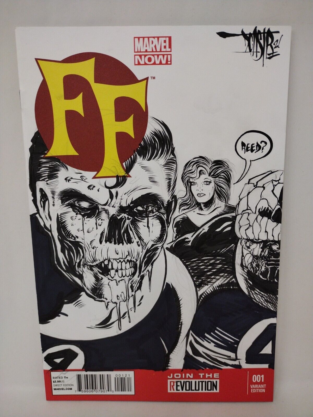 FF #1 (2013) Marvel Blank Variant Comic w Original Zombies Cover Art Dave Castr