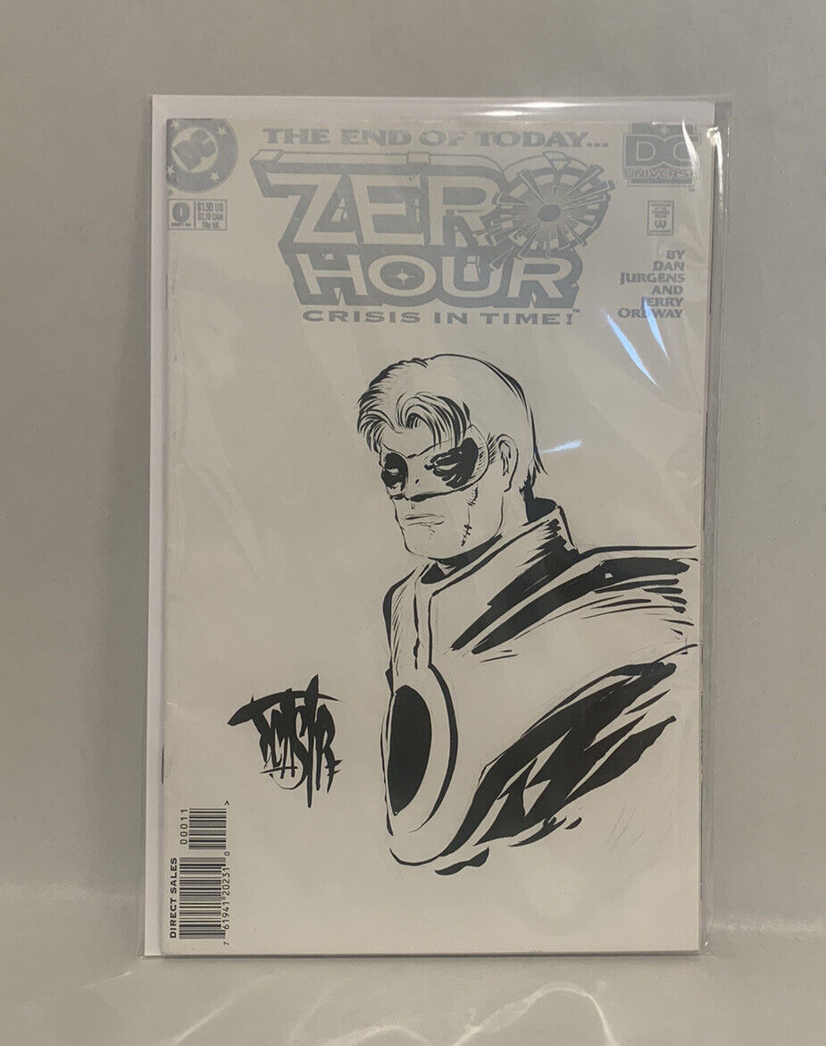 ZERO HOUR Blank Sketch Variant Cover Comic 1994 W Original Art Dave Castr