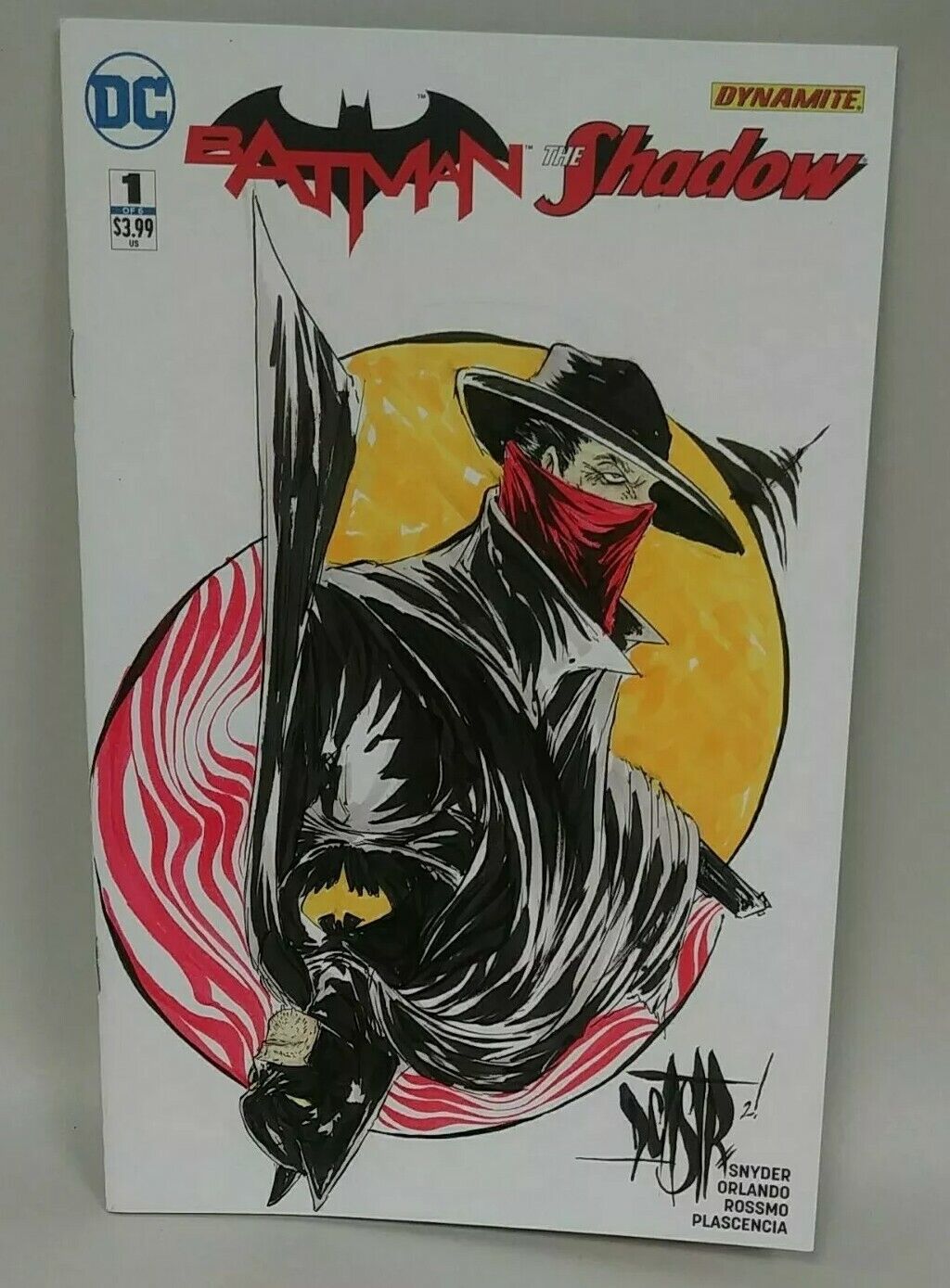 Batman The Shadow (2017) #1 Sketch Cover Variant Comic W Original Dave Castr Art