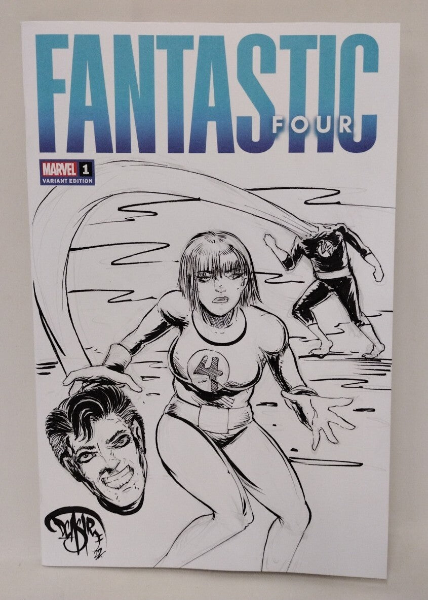 Fantastic Four 1 (2023) Blank Cover Variant Comic W Original Richards DCastr Art