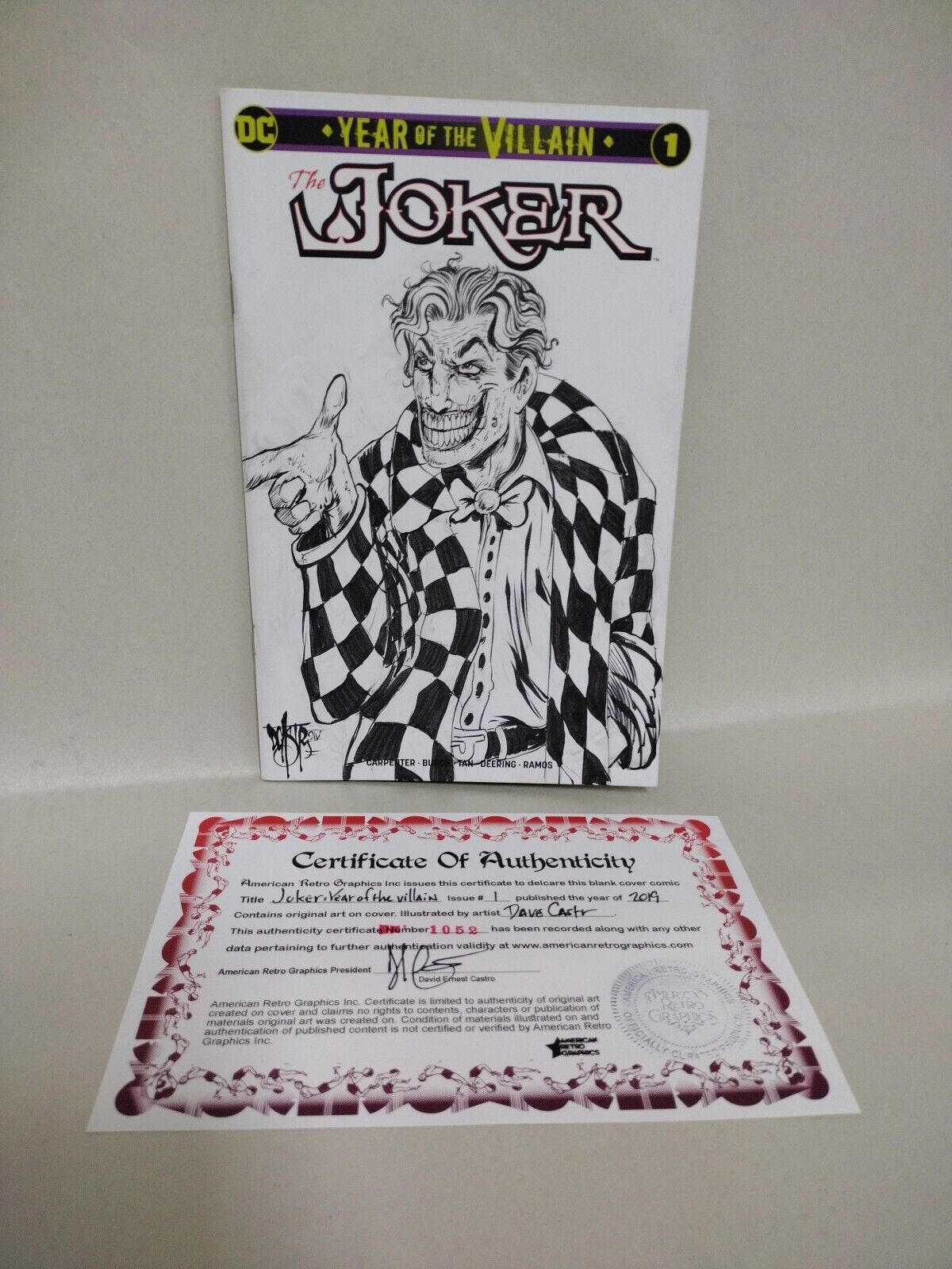 Joker Year Of The Villain 1 (2019) DC Sketch Variant Comic W Original DCastr Art