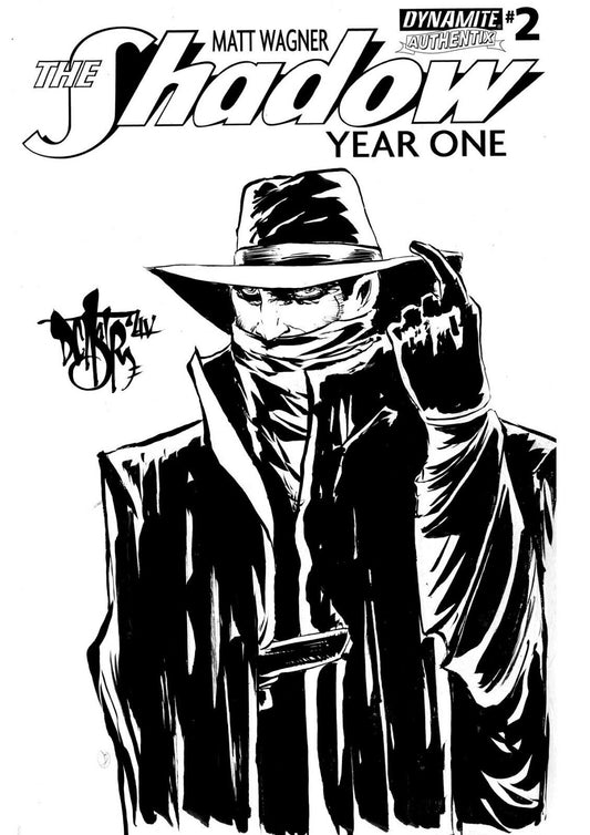 The Shadow Year One #2 (2013) Sketch Cover Variant W Original Dave Castr ARG Art