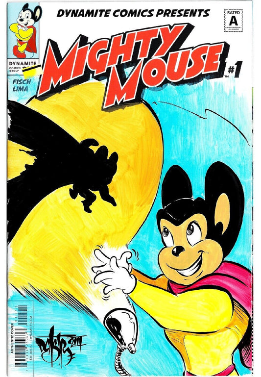 Mighty Mouse 1 (2017) Dynamite Blank Sketch Comic Cover W Original DCastr Art