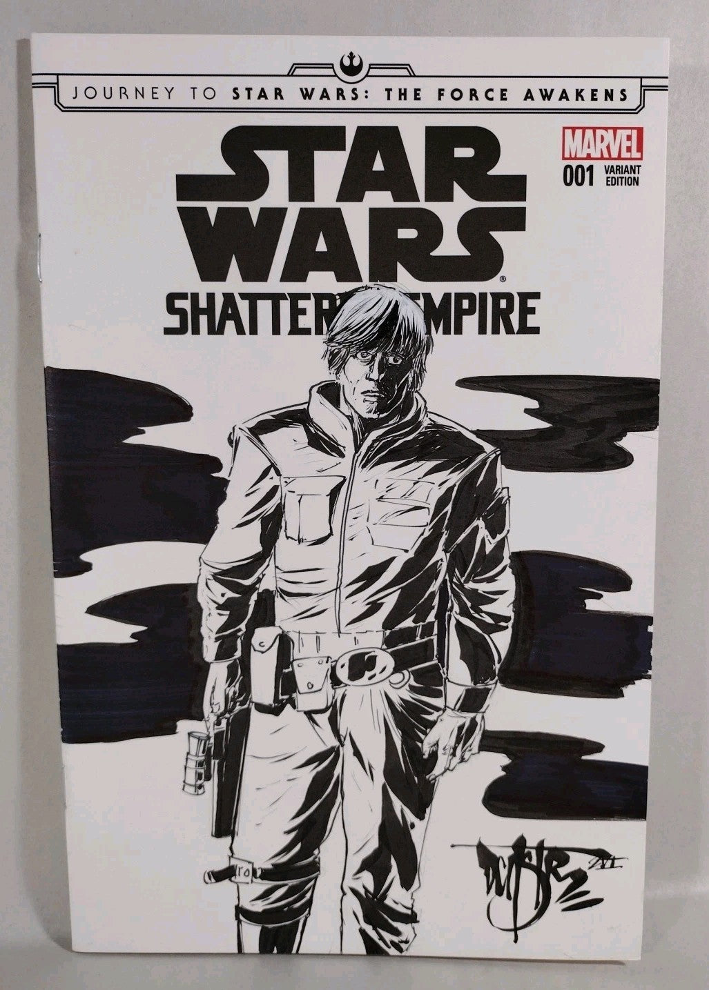STAR WARS Shattered Empire #1 Marvel 2015 Sketch Var Cover W Original DCastr Art