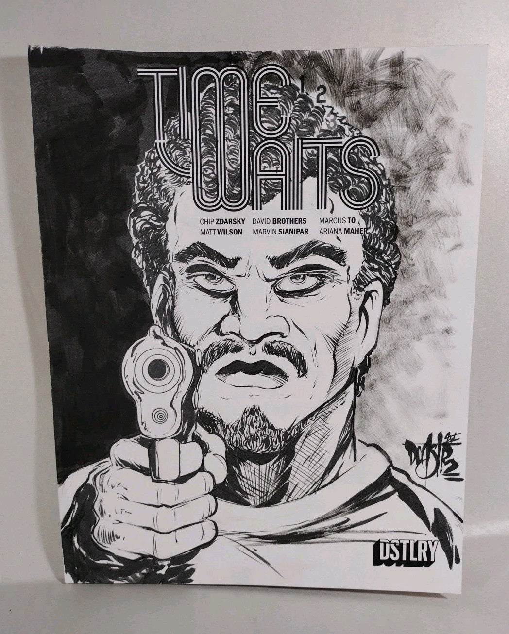 Time Waits #1 (2024) DSTLRY Sketch Cover Comic W Orignal Dave Castr Art ARG COA