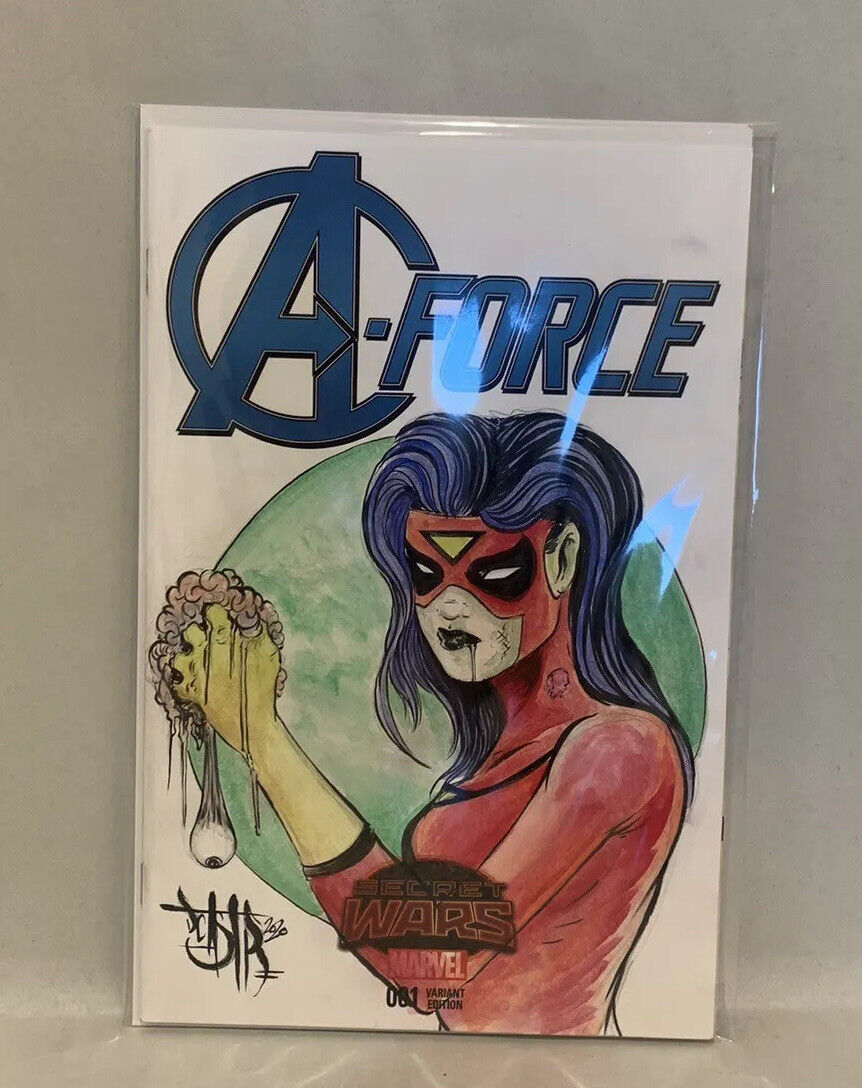 A-FORCE, SECRET WARS #1 Blank Variant Cover Comic 2015 W Original Art Dave Castr