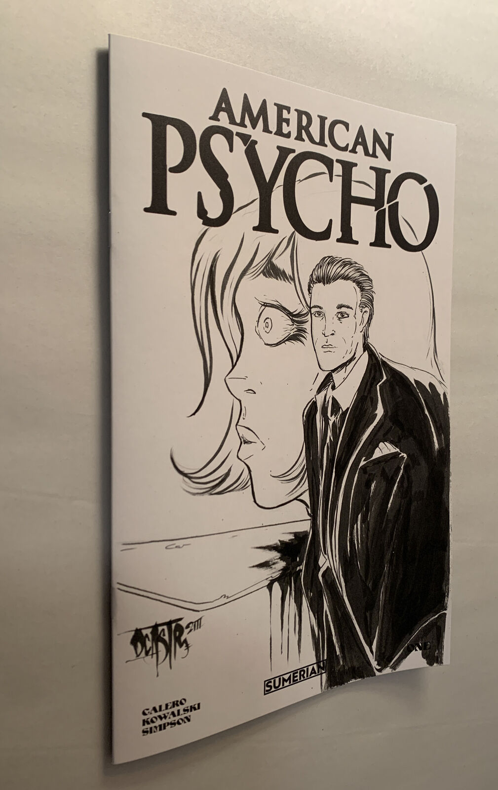 AMERICAN PSYCHO #1 Blank Sketch Cover Comic 2023 W Original Dave Castr Art