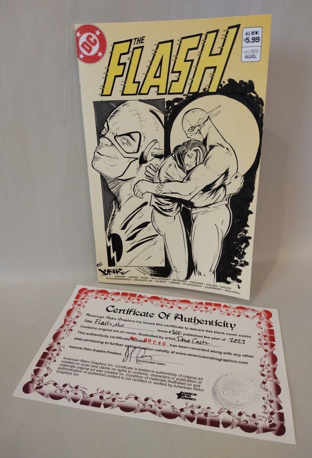 FLASH #800 (2023) DC Comic Sketch Cover Variant W Original Dave Castr Zoom Art 