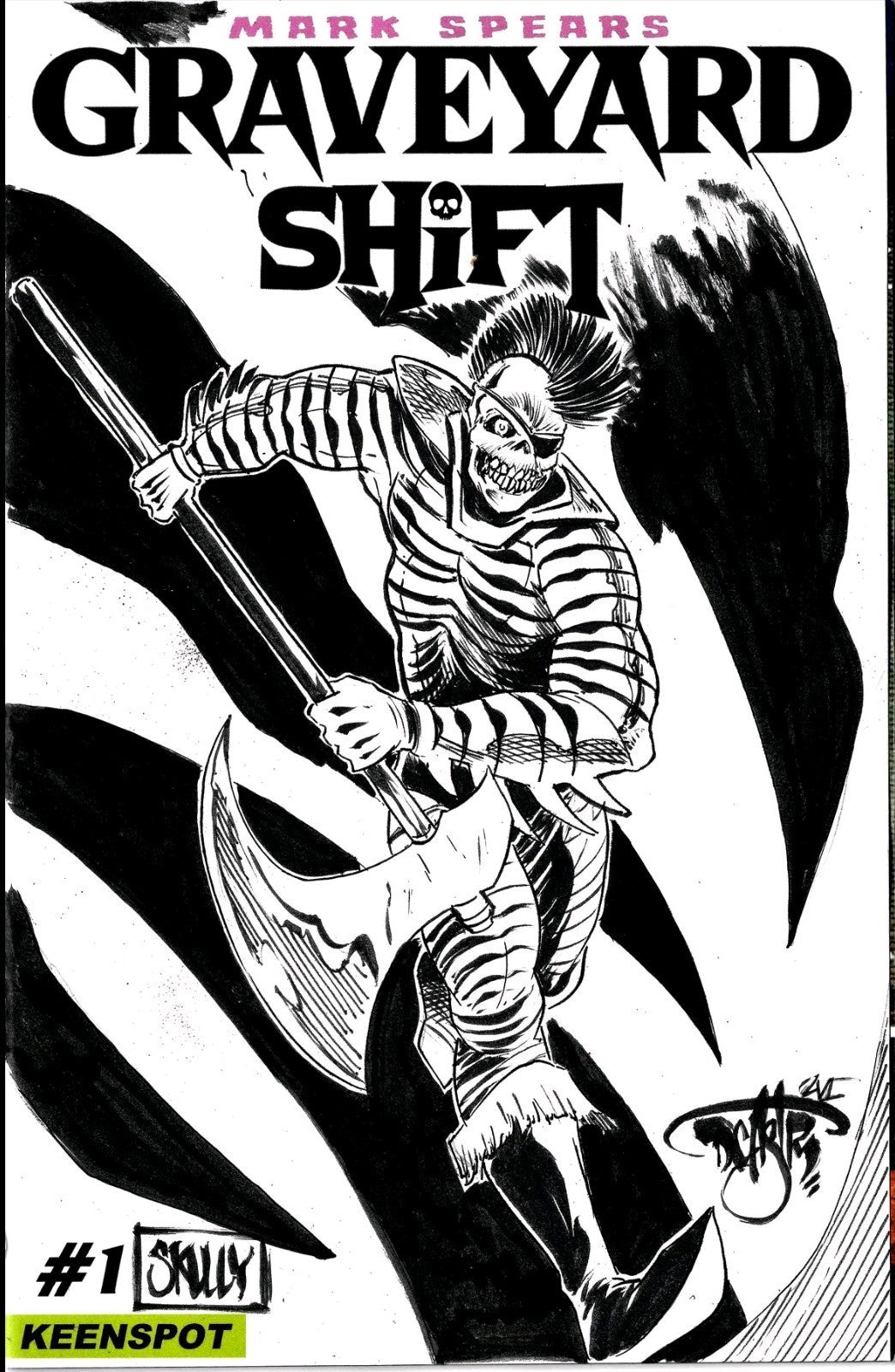 Graveyard Shift #1 Mark Spears Keenspot Comic Sketch Cover W Original DCastr Art