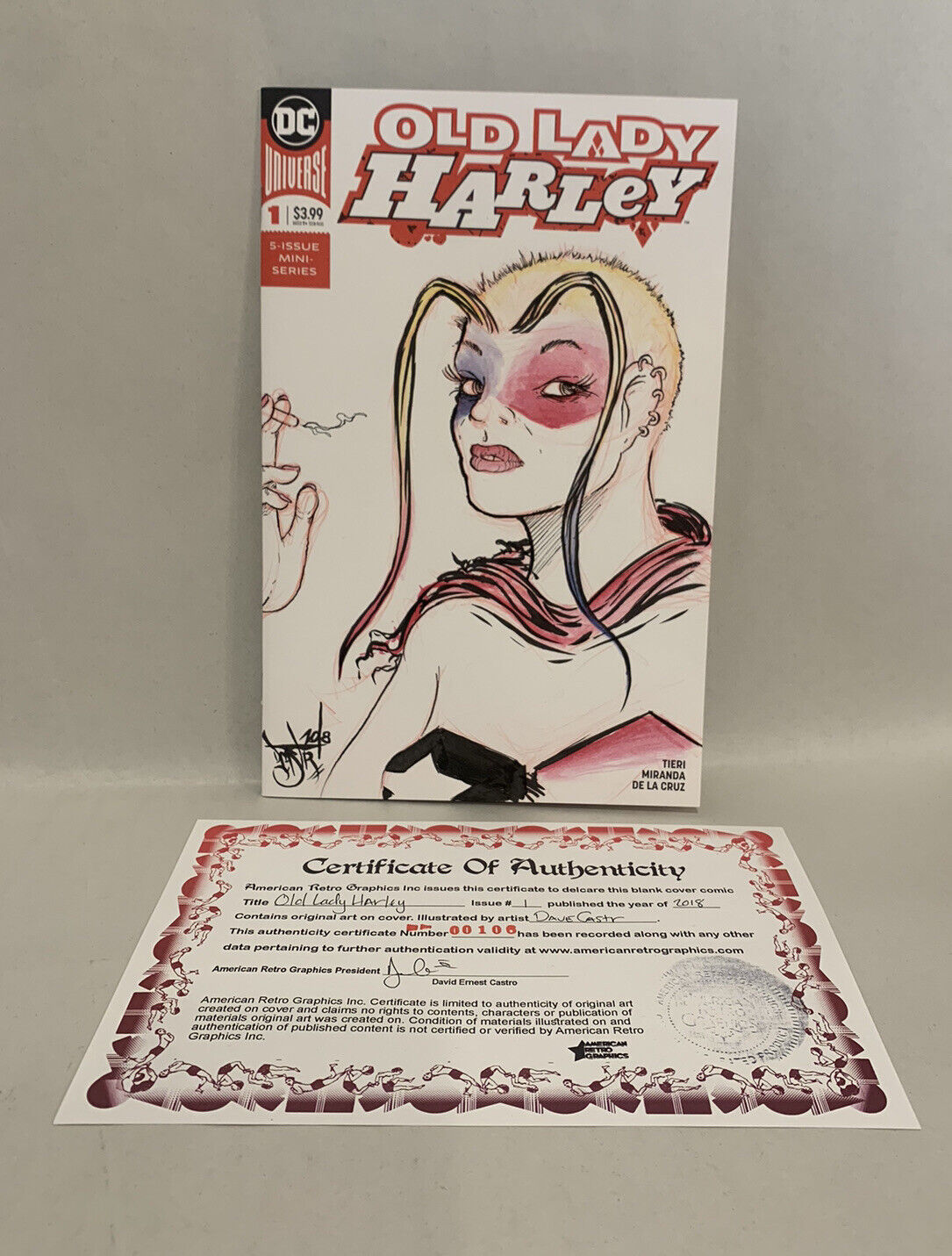 OLD LADY HARLEY #1 Blank Variant Cover W Original Dave Castr Old Creep Art