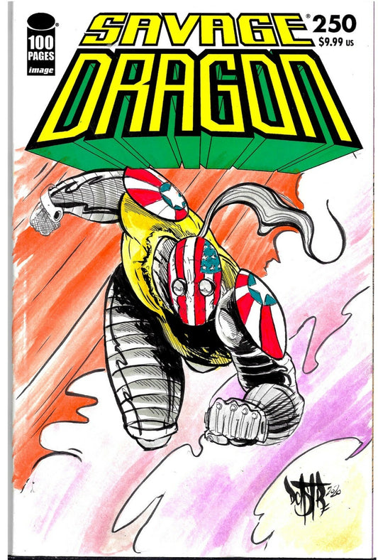 Savage Dragon #250 Image Comic Sketch Cover Variant W Original Dave Castr Art