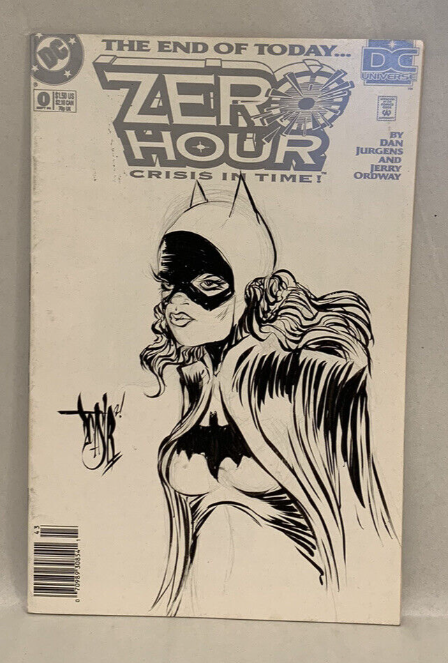 ZERO HOUR Blank Sketch Variant Cover DC Comic 1994 Original Art Dave Castr