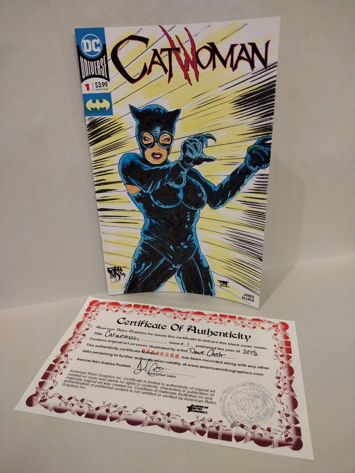 Catwoman #1 (2018) Blank Cover Variant DC Comic w Original DCastr Art ARG COA