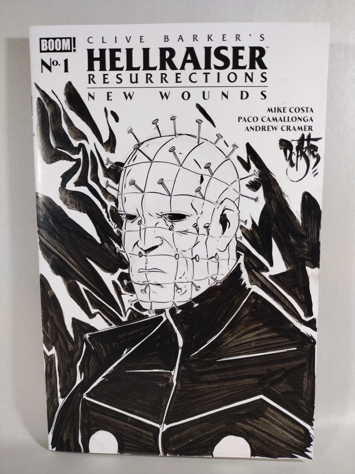 Hellraiser Resurrections New Wounds 1 Sketch Cover W Original DCastr Pinhead Art