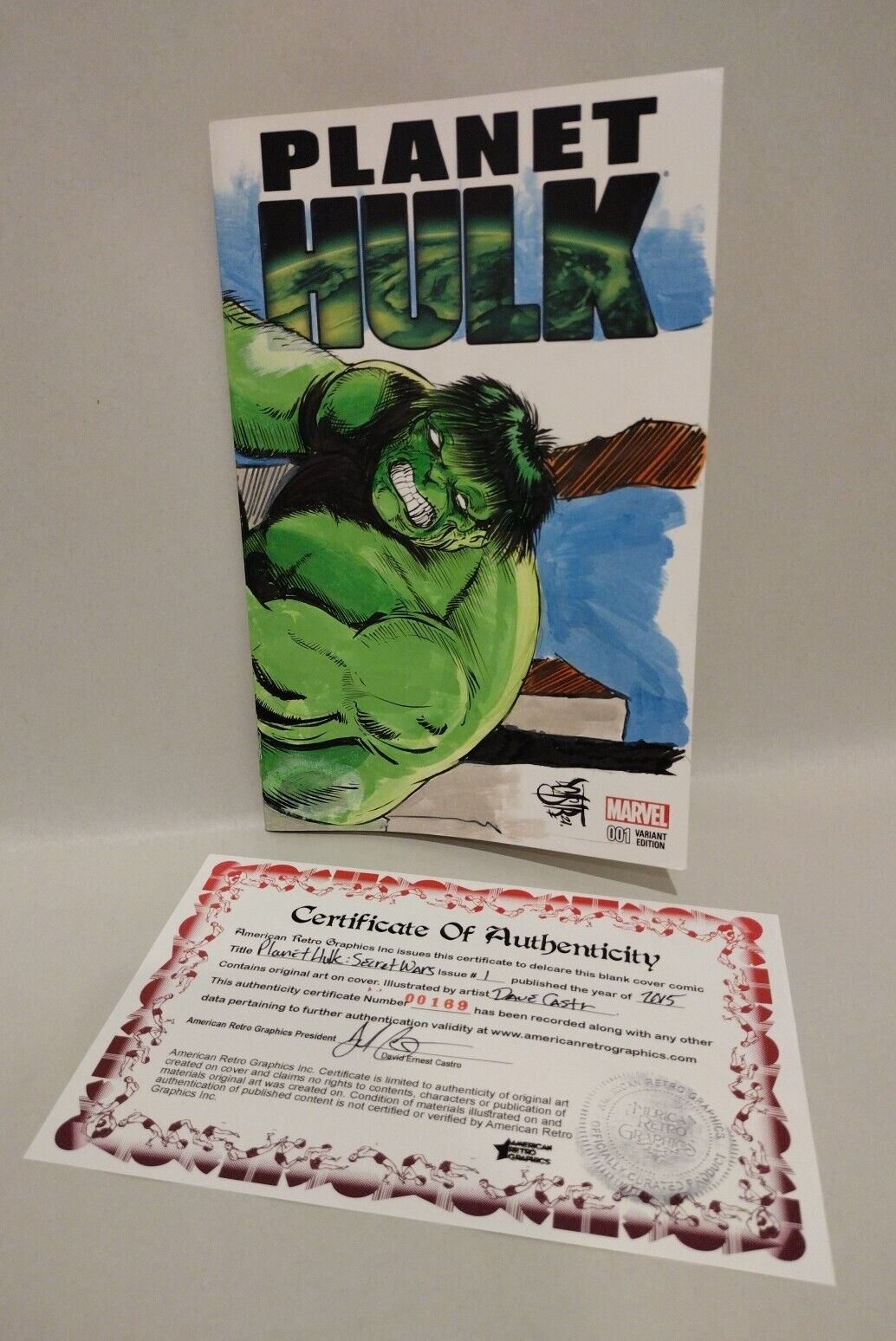 Planet Hulk 1 (2015) Marvel Sketch Cover Variant Comic W Original Dave Castr Art