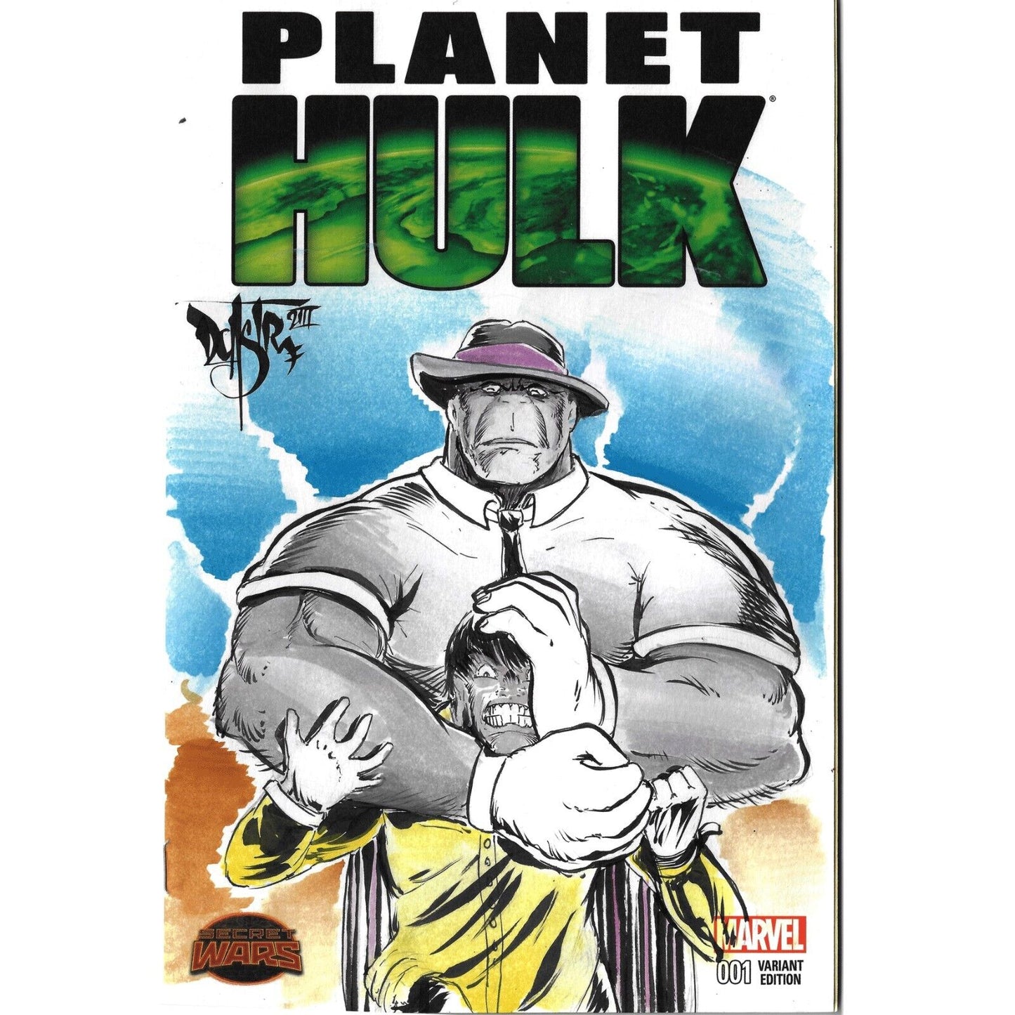 Planet Hulk 1 (2015) Blank Cover Variant Comic W Original Dcastr Mr Fixit Art