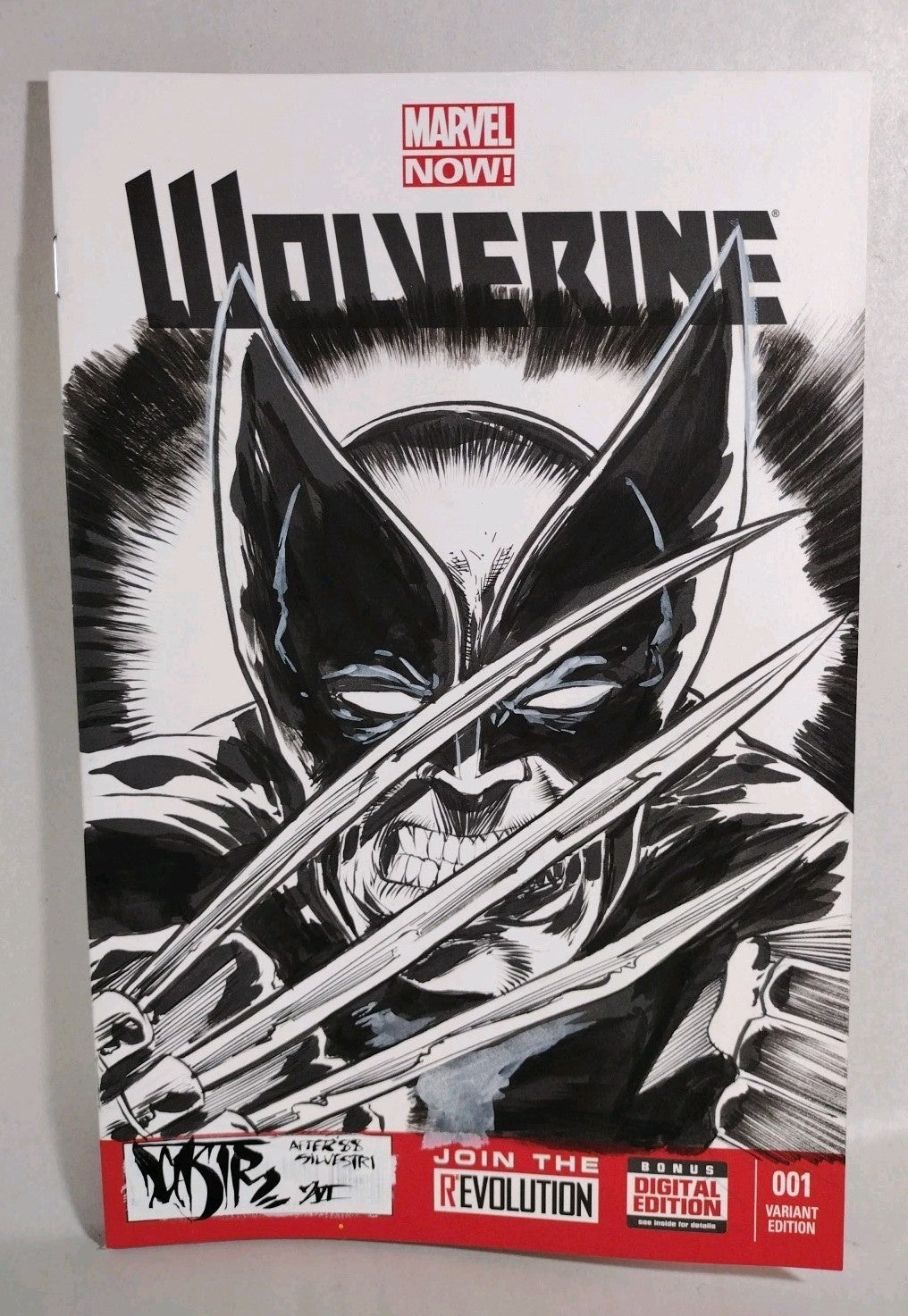 WOLVERINE #1 (2013) Marvel Sketch Cover Variant Comic w Original Dave Castr Art