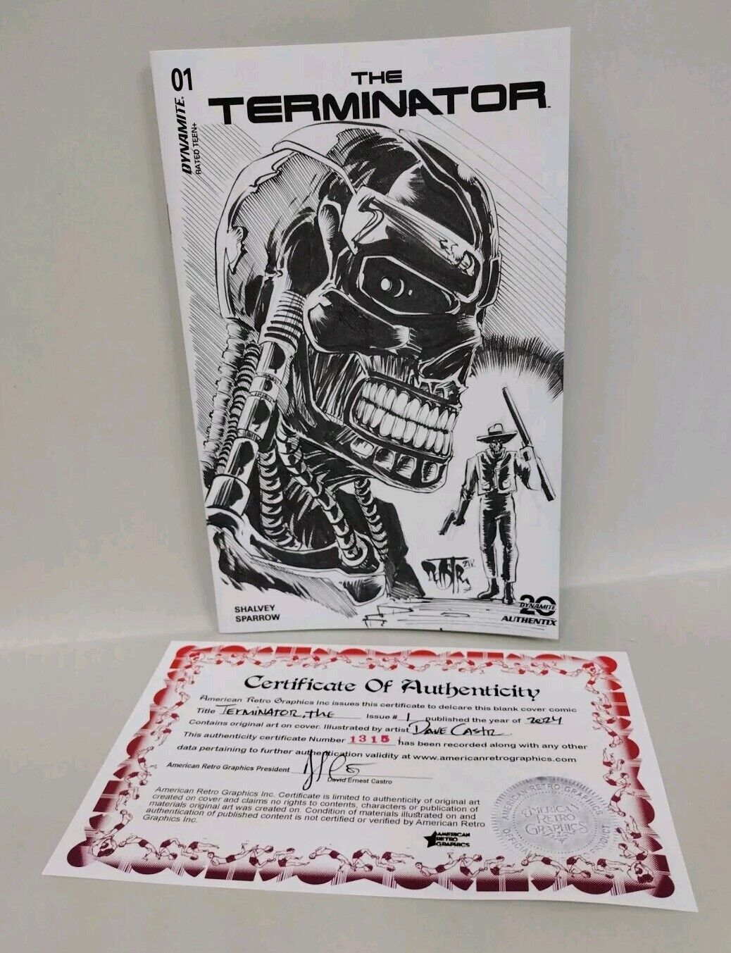 Terminator #1 (2024) Dynamite Comic Sketch Variant Cover W Original DCastr Art