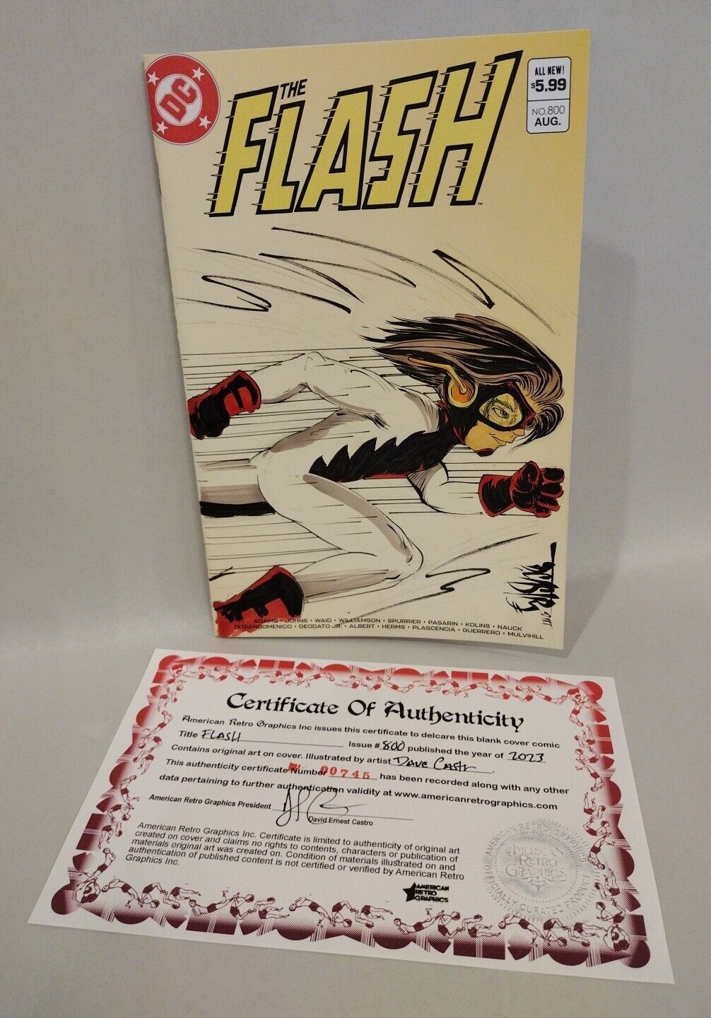 FLASH #800 (2023) DC Comic Sketch Cover Variant W Original DCastr Impulse Art 