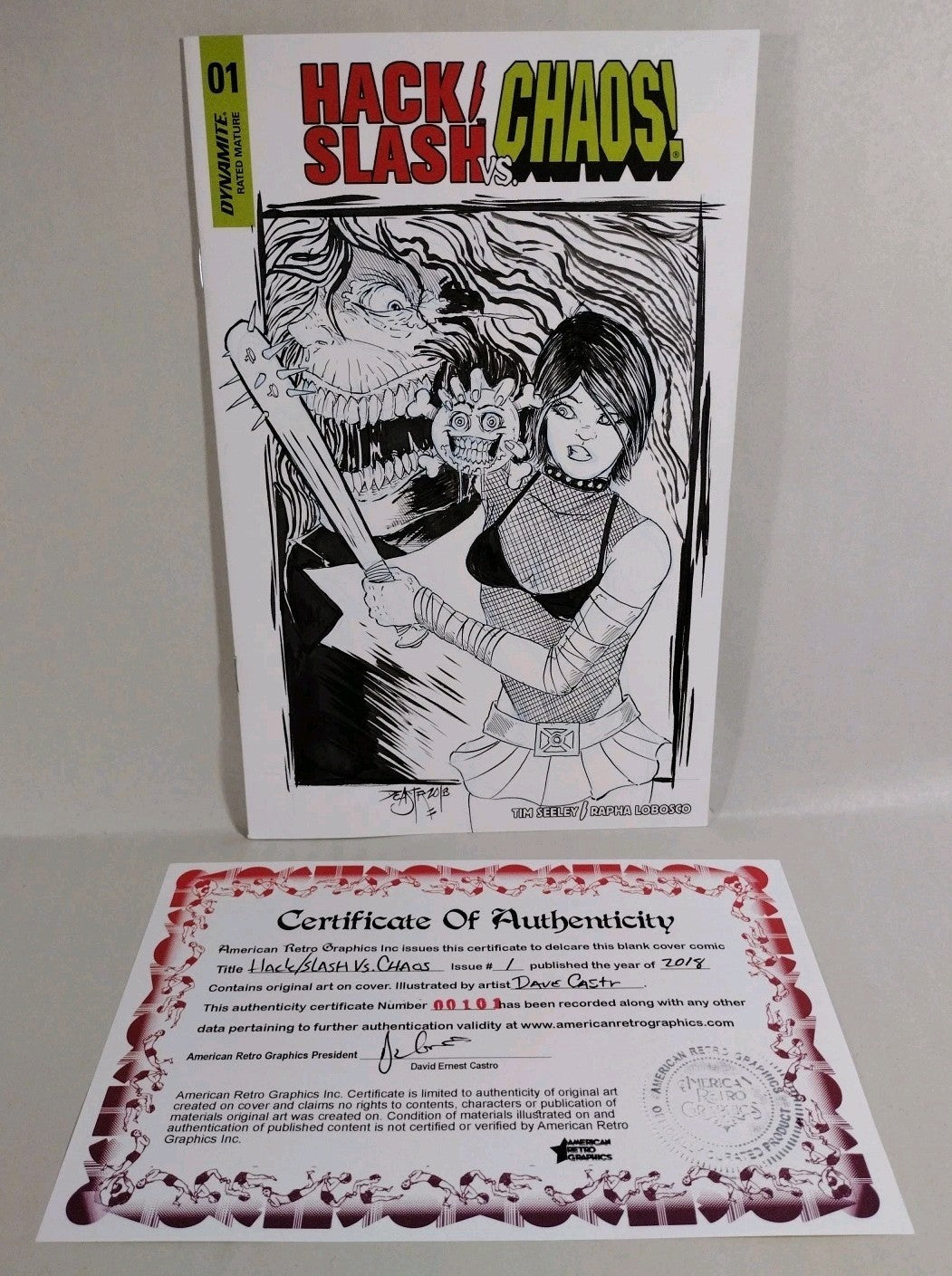 Hack Slash Vs Chaos #1 Dynamite Comic Sketch Variant Cover W Original DCastr Art