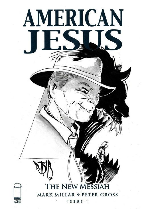 American Jesus #1 (2019) Blank Cover Variant Comic W Original DCastr Art