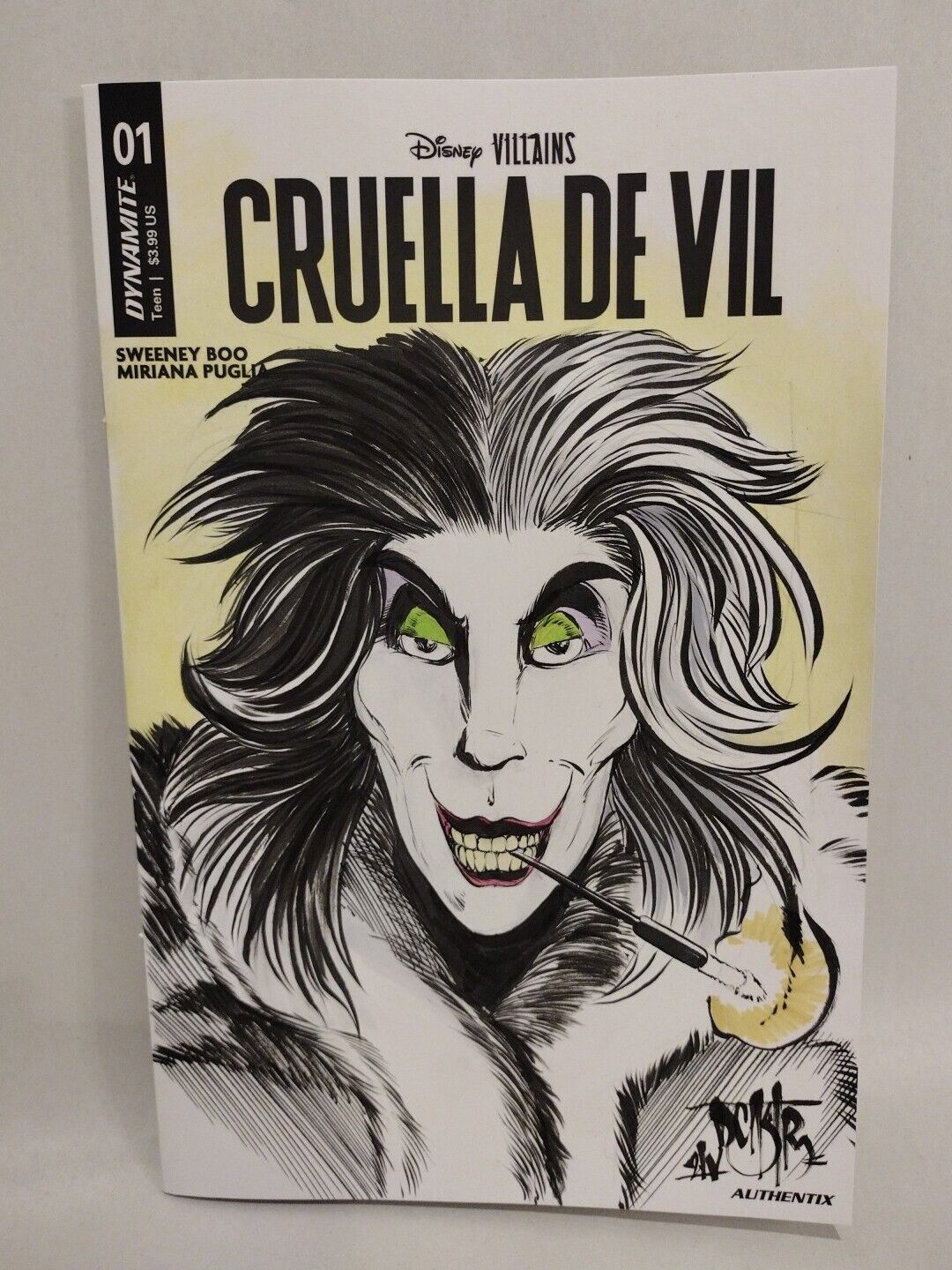 Disney Cruella De Vil 1 (2024) Dynamite Sketch Cover Comic W Original DCastr Art