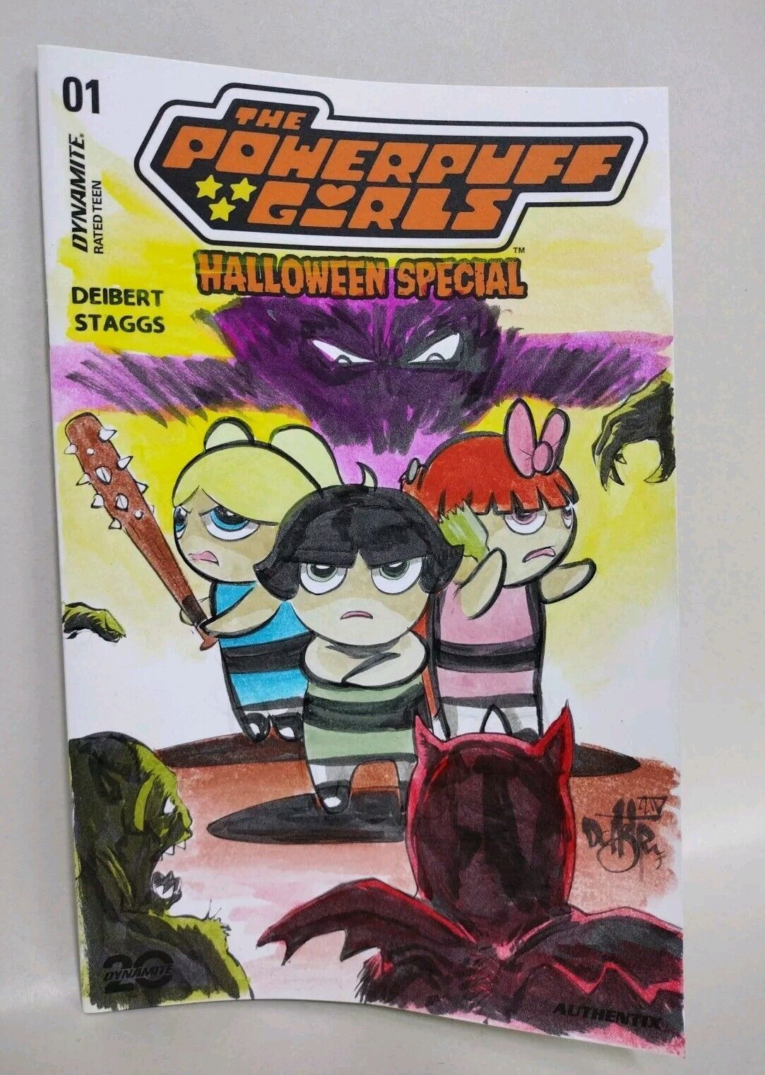 Powerpuff Girls Halloween Special 2024 Sketch Comic Cover W Original DCastr Art