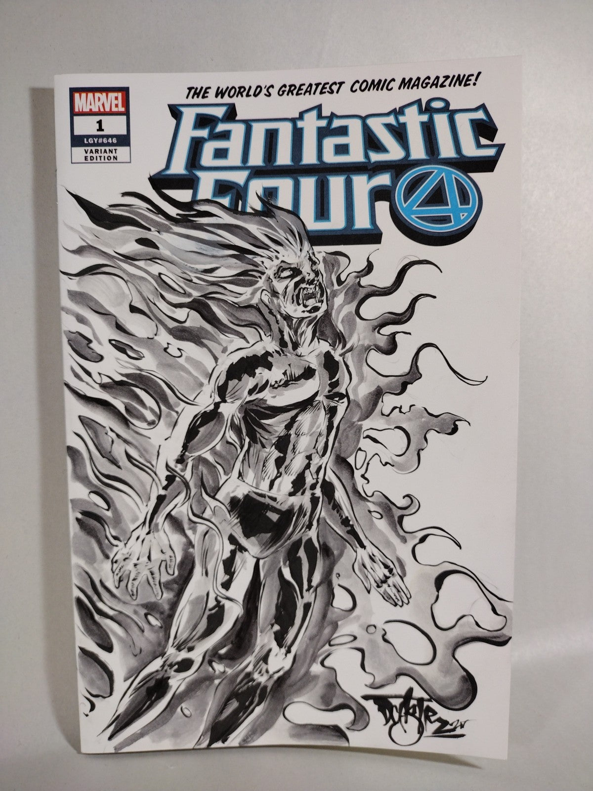 Fantastic Four #1 (2018) Marvel Sketch Cover Var Comic W Original Dave Castr Art