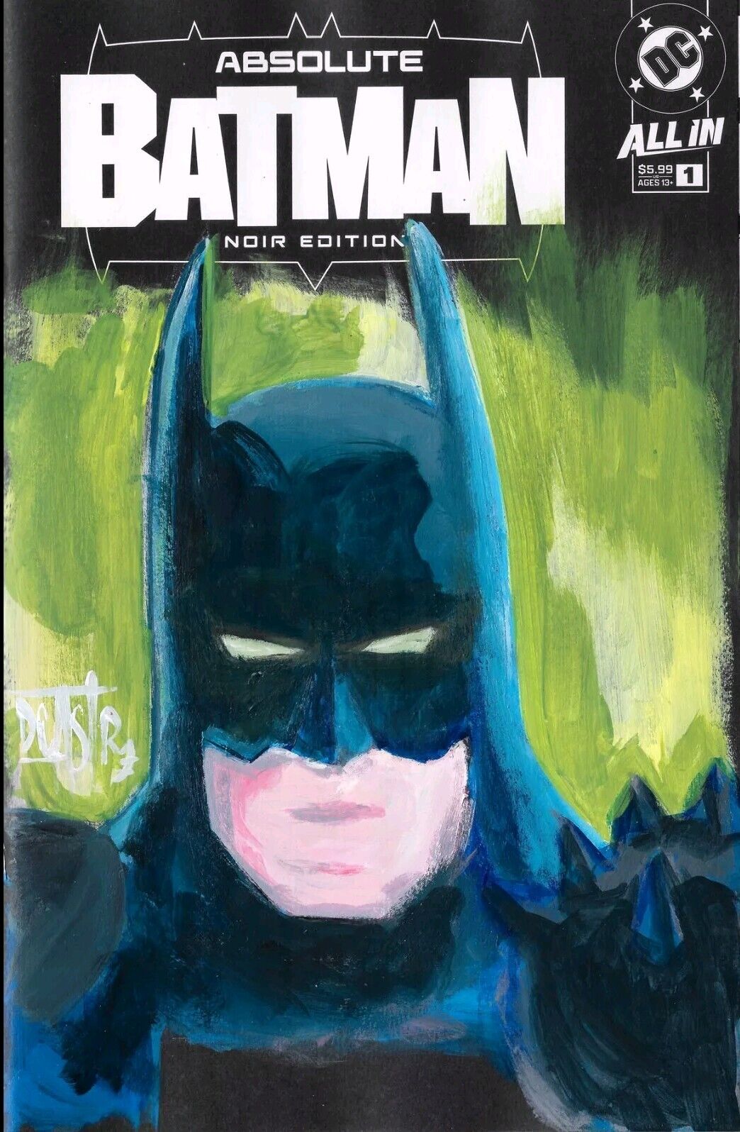 Absolute Batman Noir #1 DC Comic Sketch Variant Cover W Original Dave Castr Art