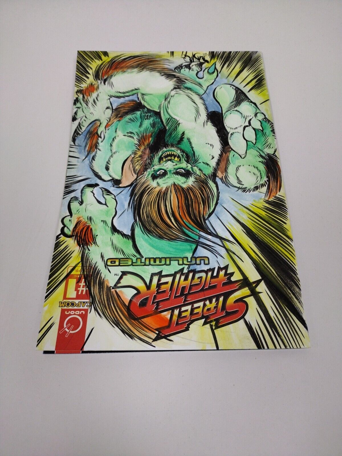 Street Fighter Unlimited #1 Blank Variant Comic W Original DCastr Blanka Art COA