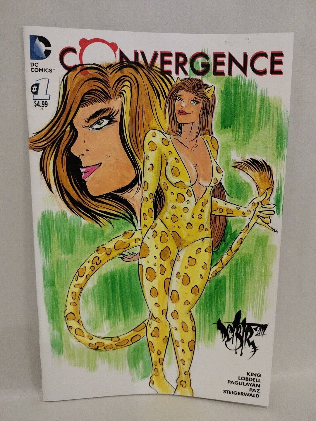 Convergence 1 (2015) Blank Sketch Variant DC Comic w Original DCastr Cheetah COA