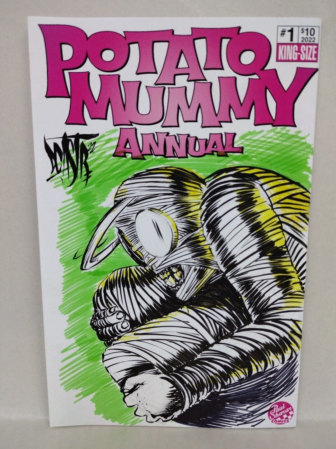 Potato Mummy 2022 Annual 1 Blank Cover Variant Comic W Original DCastr Art COA 