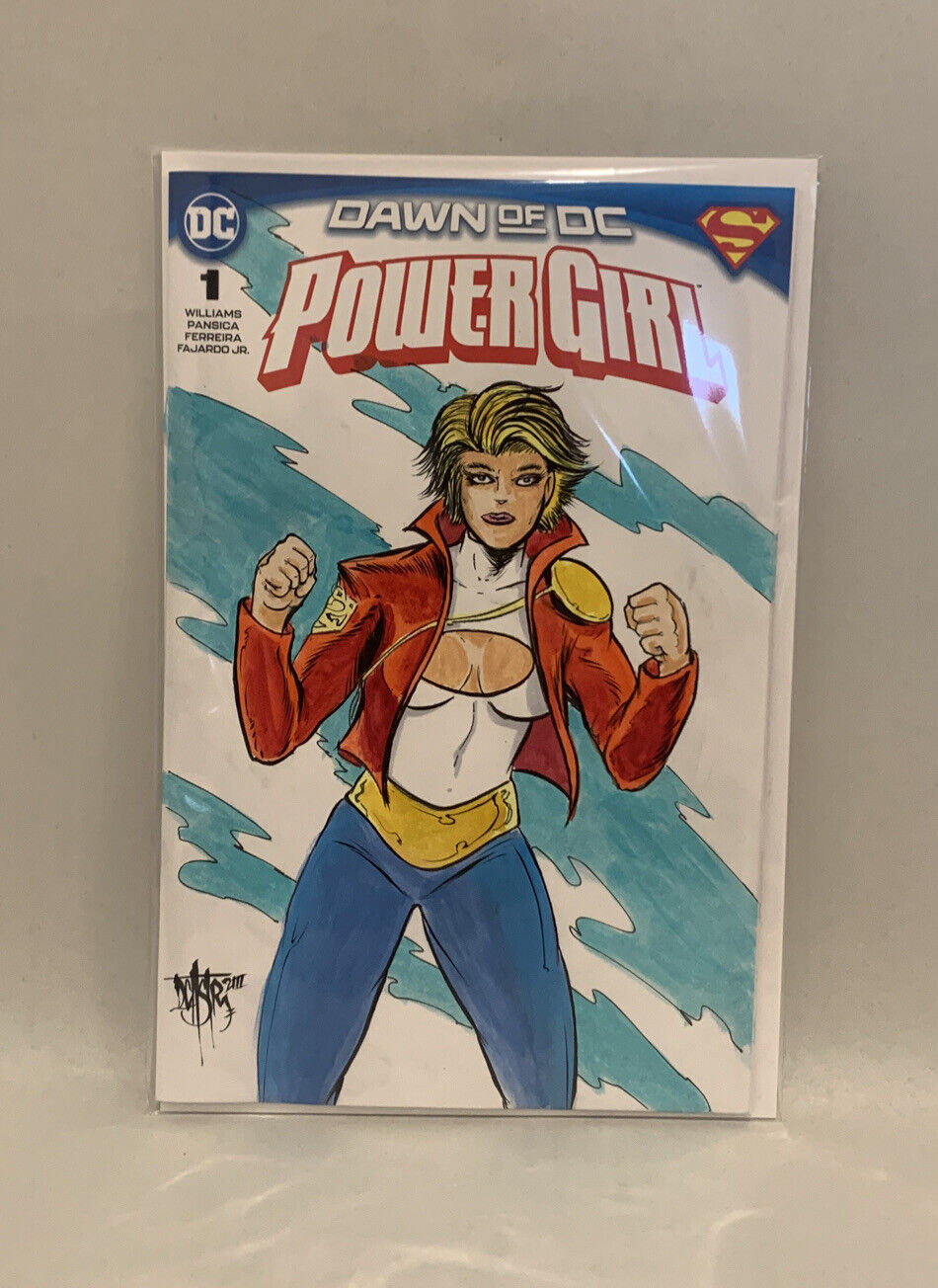 Power Girl #1 (2023) DC Comic Sketch Cover W Original Dave Castr Art