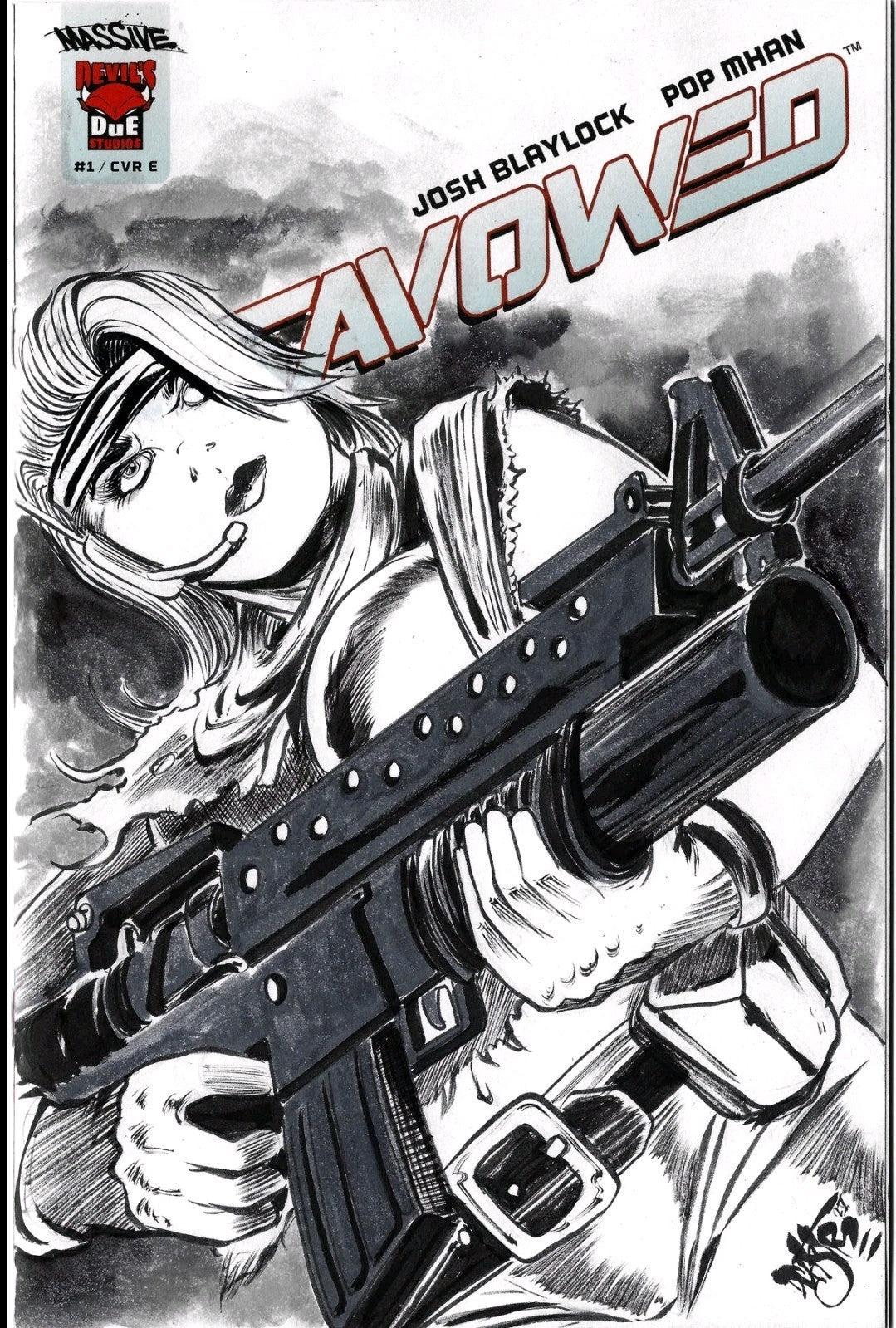 Disavowed #1 (2025) Massive Sketch Cover Comic W Original Dave Castr Peaches Art