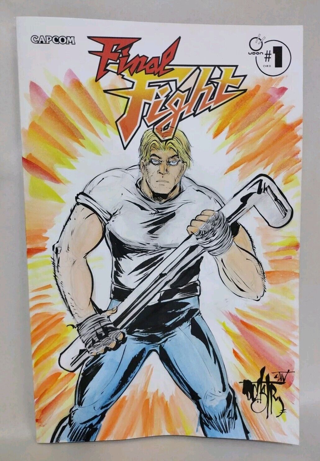 Final Fight #1 (2024) Udon Capcom Sketch Cover Comic Original DCastr Cody Art