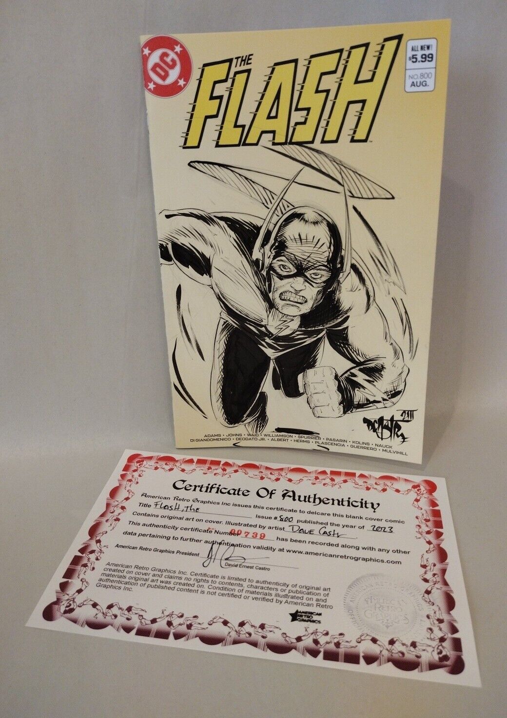 FLASH #800 (2023) DC Comic Blank Sketch Cover Variant W Original Dave Castr Art 