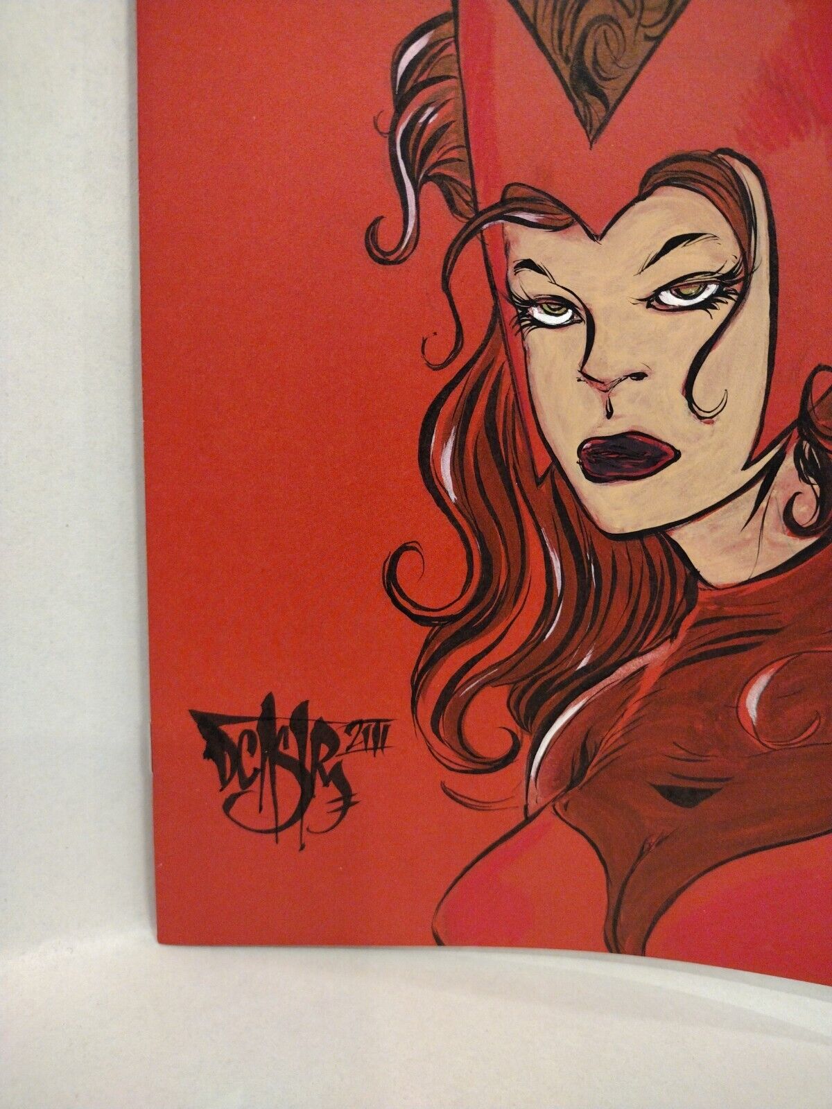 Scarlet Witch #1 (2023) Blank Red Cover Marvel Comic w Original DCastr Art