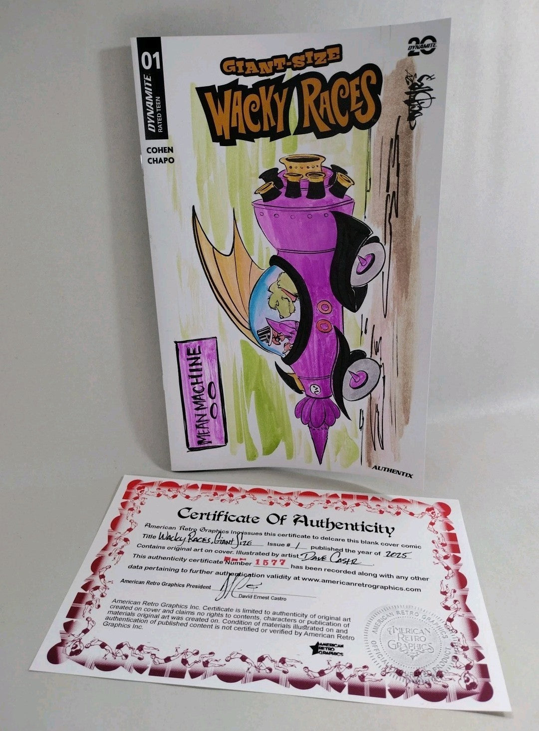 Wacky Races Giant Size #1 Dynamite Sketch Variant Comic W Original DCastr Art