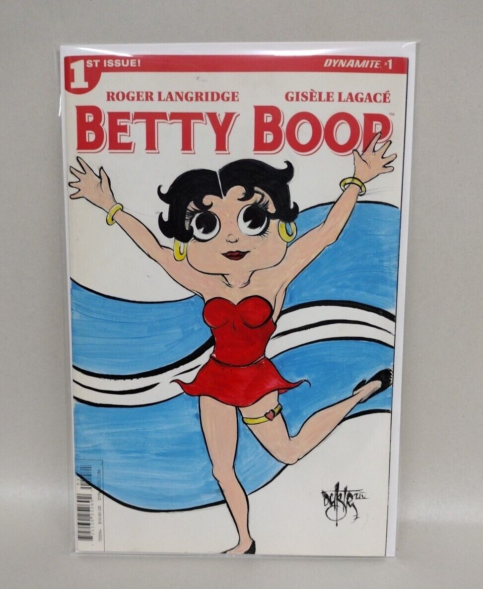 Betty Boop #1 Blank Cover Variant Original DCastr Art COA 1075